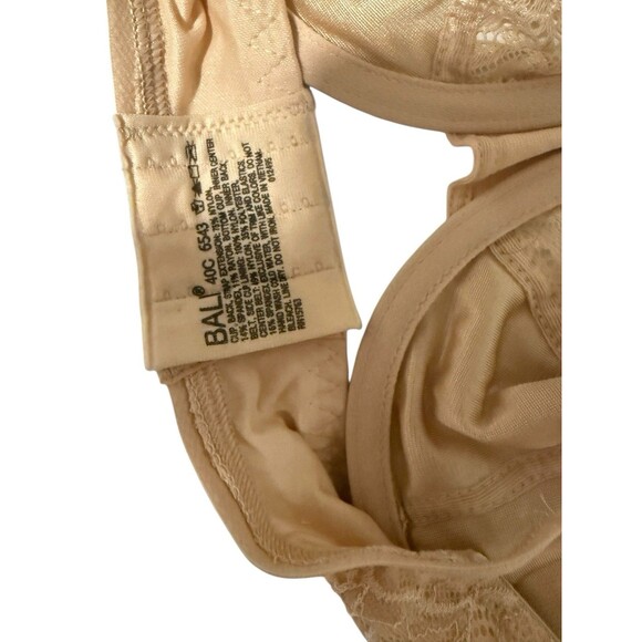 Bali Bra 40C NWT Underwire Lace Cups 6543 Full Coverage Adjustable Straps Tan - Picture 4 of 4